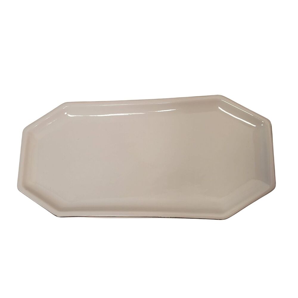 Kassatex St. Honore Rectangular Porcelain Tray With Gold Trim Bath Accessories - Picture 2 of 11